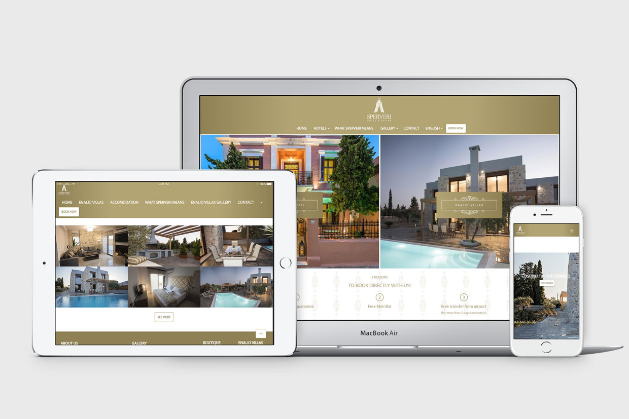 Sperveri Boutique Hotel & Villas responsive website